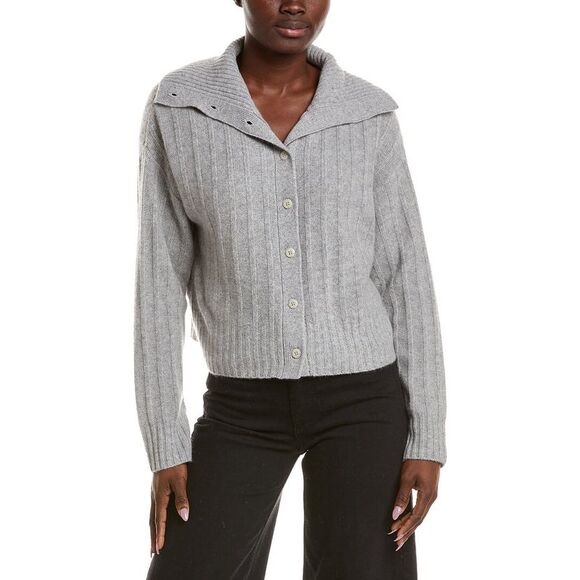 NAADAM Sweaters - Naadam Womens Premium Cashmere Reversible Collared Cardigan, Gray
